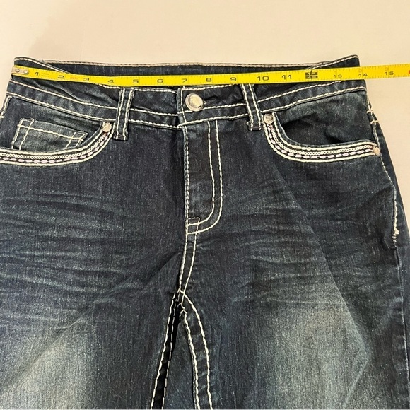 Faded Glory Vintage 90s Jeans Heavily Embellished Blinged Pockets Size 8 Boot - Picture 9 of 16